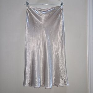 Vince Champagne Silk Satin Midi Skirt Size M Minimalist Luxury